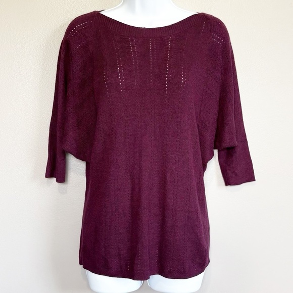 The Limited Tops - The Limited Merino Wool Blend Blouse Maroon Womens Small